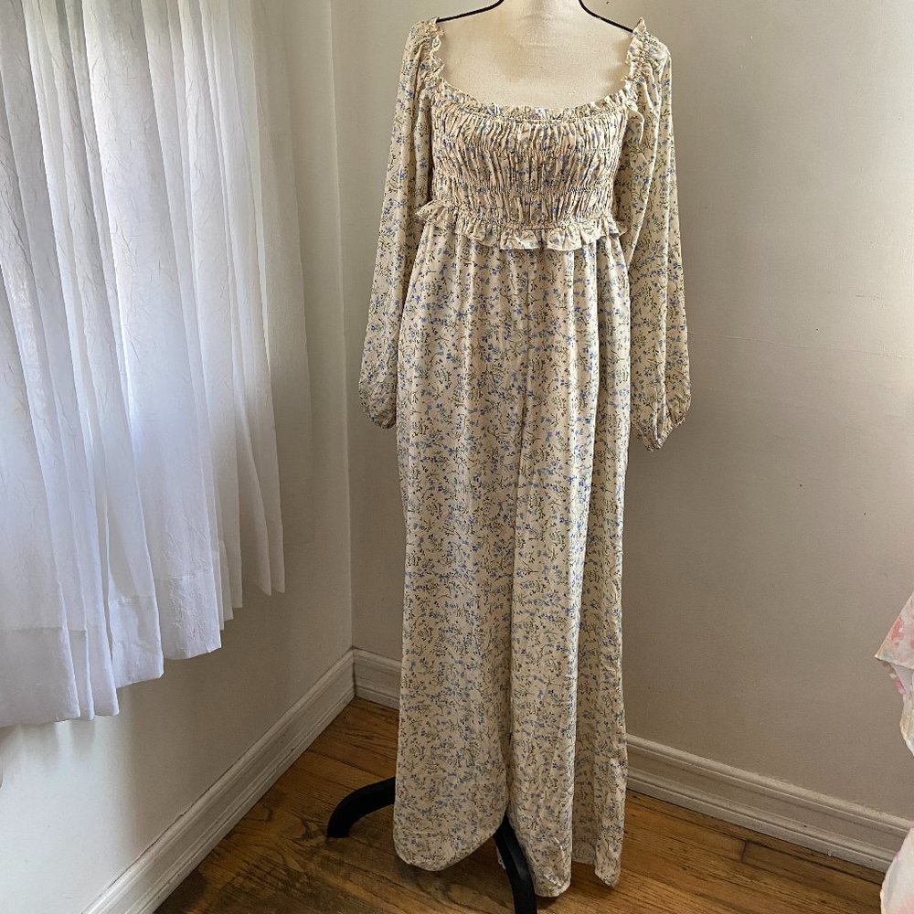 Blue floral jumpsuit